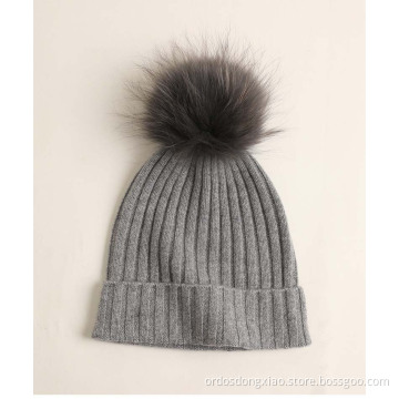 12 Gauge Rib Knitted Cashmere Hat